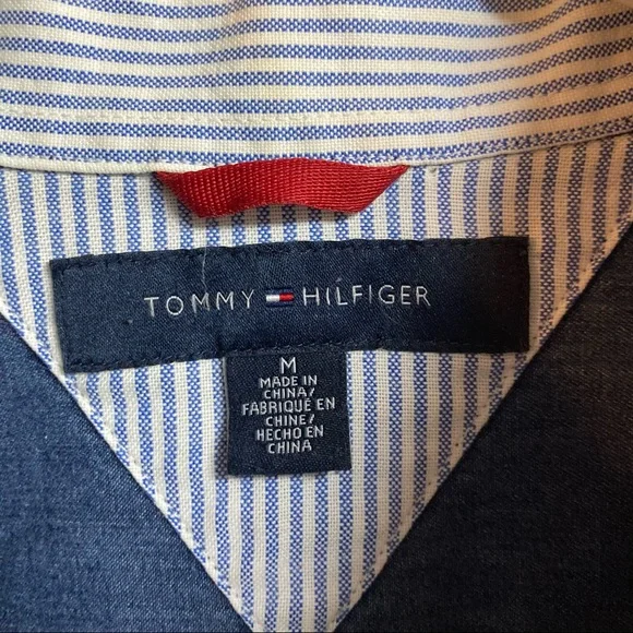 Tommy Hilfiger Denim Button Down Shirt size Men’s Medium 100% Cotton - Picture 6 of 8